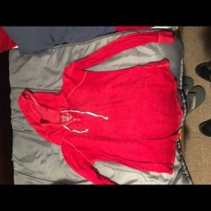 Vibrant red sweater shirt thingy